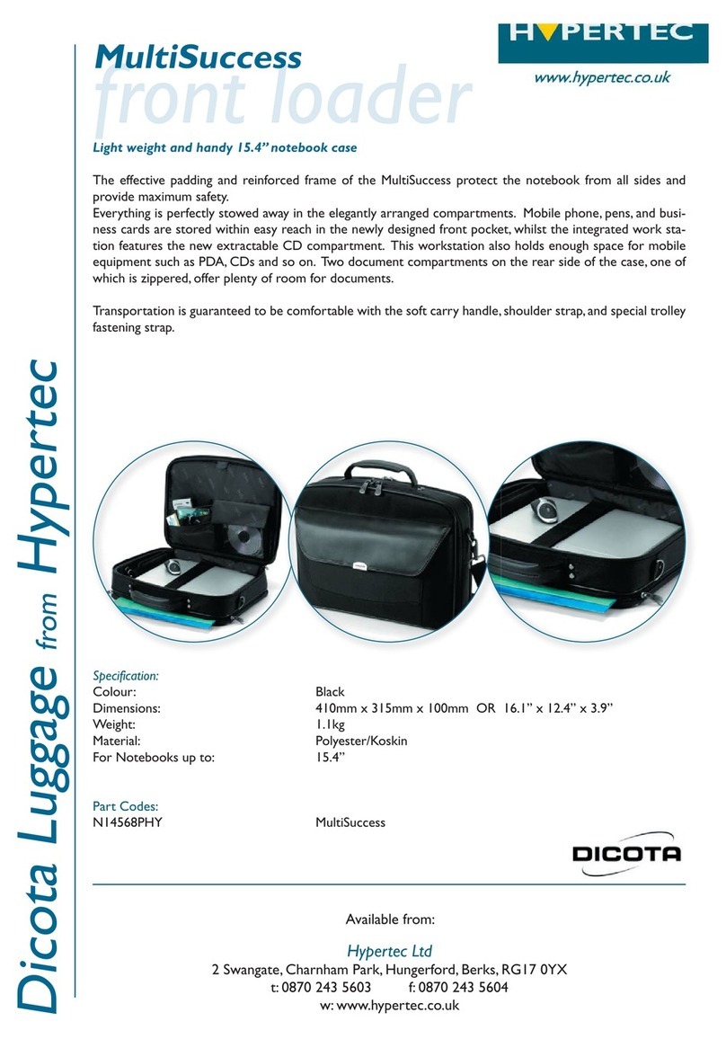 Hypertec Dicota Luggage N14568PHY User manual