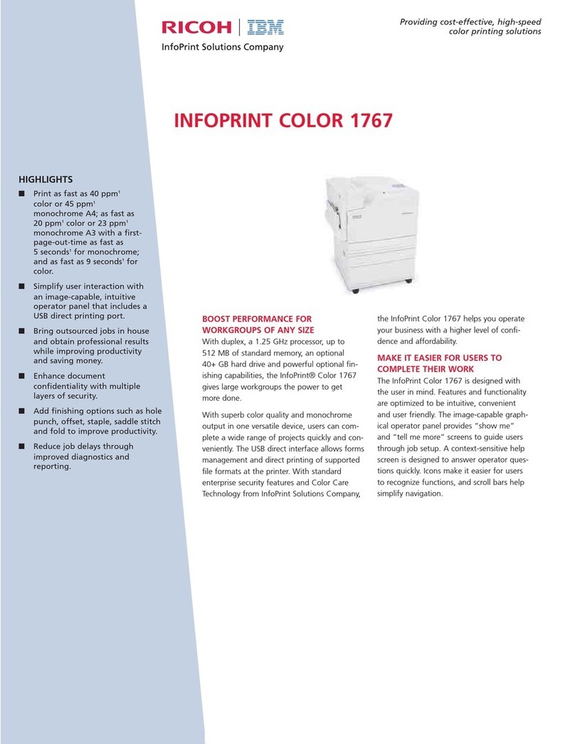 Ricoh InfoPrint Color COLOR 1767 User manual