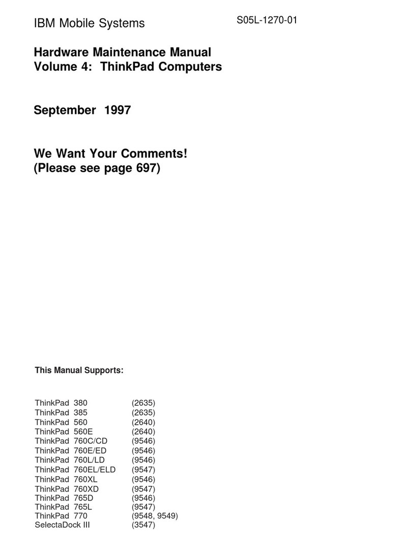IBM THINKPAD S05L-1270-01 User manual