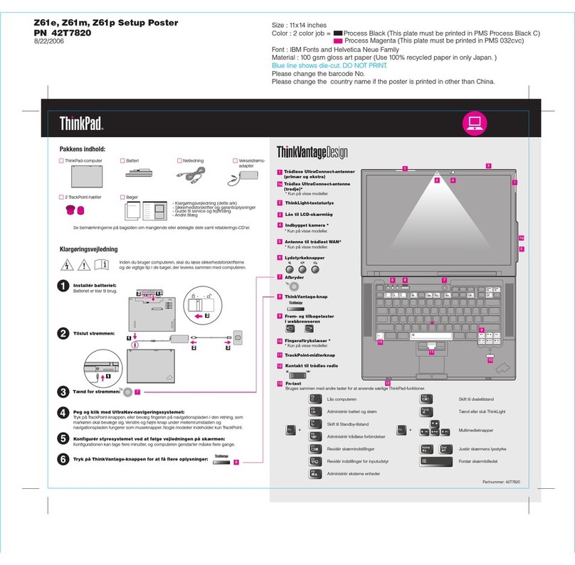 IBM THINKPAD Z61E User manual