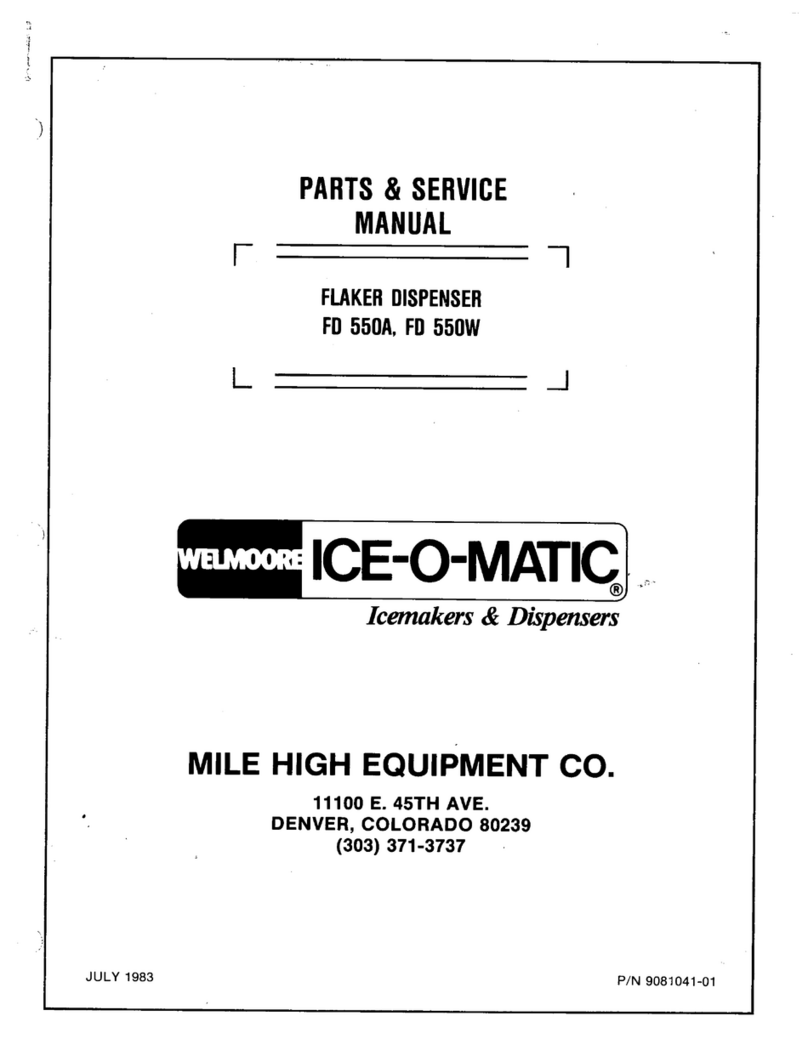 Ice-O-Matic Flaker Dispenser FD550 Quick start guide Ice-O-Matic Flaker Dispenser FD550 Quick start guide
