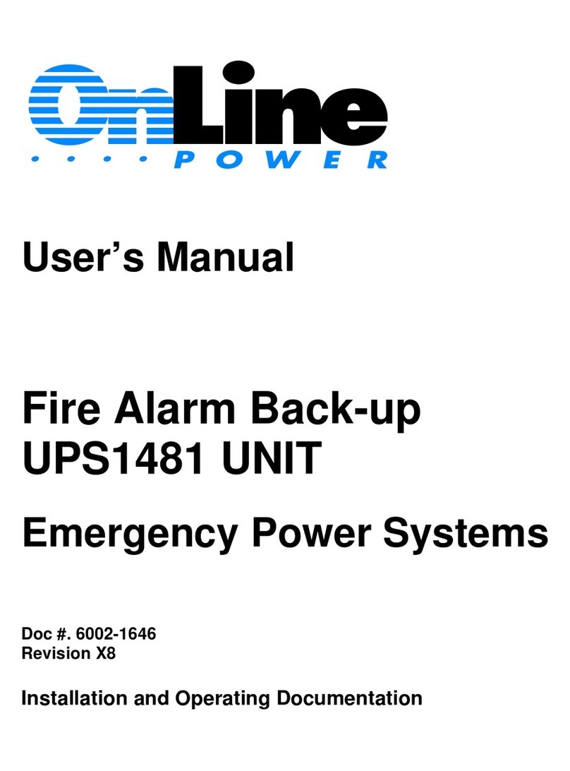 Online Power Fire Alarm Back-up UPS1481 UNIT user manual