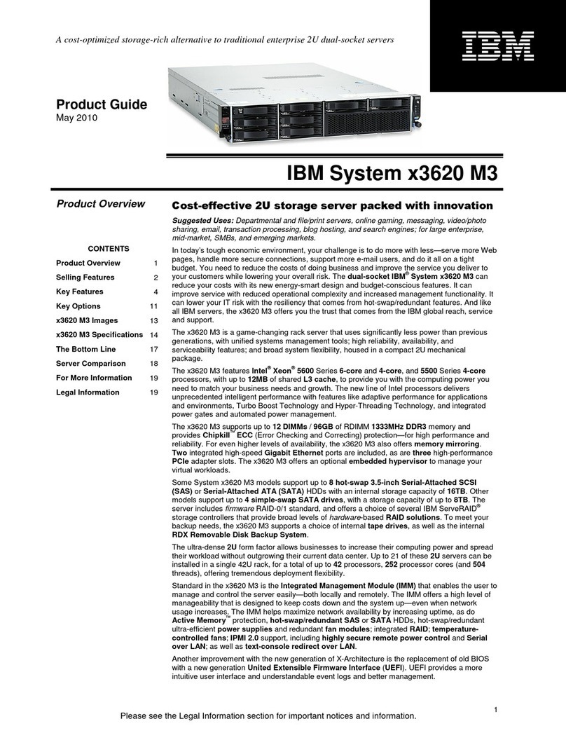 IBM System x3620 M3 7376 User manual
