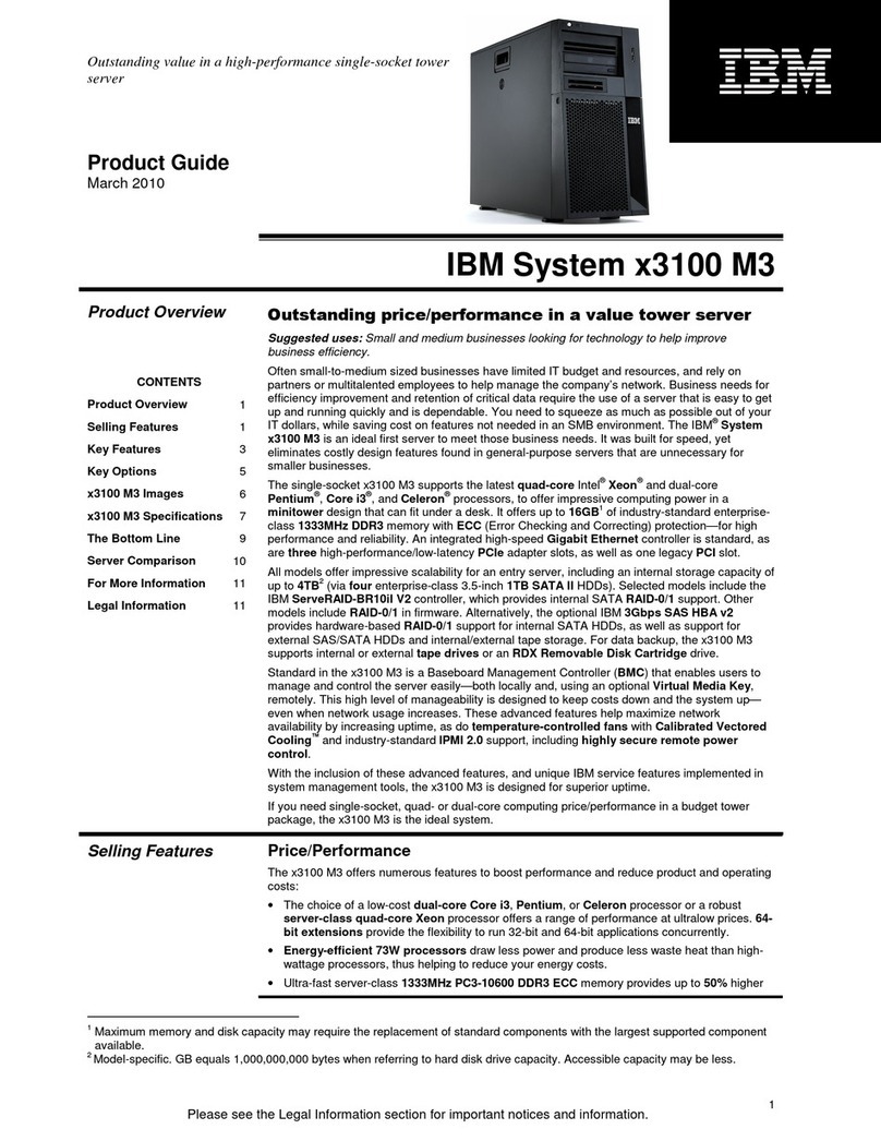 IBM System x3100 M3 User manual IBM System x3100 M3 User manual