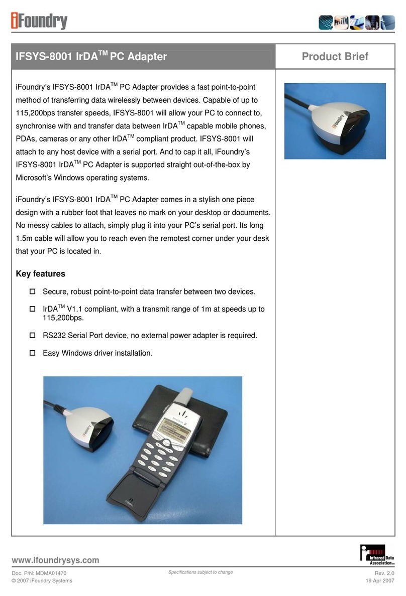 IFoundry Systems IrDA PC Adapter IFSYS-8001 Product brief
