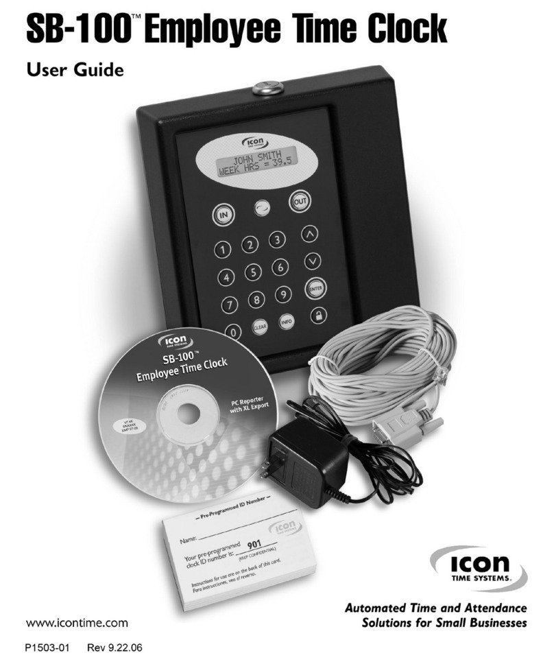 ICON EMPLOYEE TIME CLOCK SB-100 user guide ICON EMPLOYEE TIME CLOCK SB-100 user guide