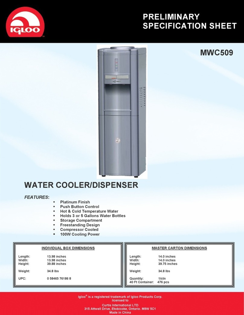 Igloo Water Cooler/Dispenser MWC509 User manual