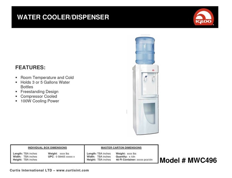 Igloo Water Cooler/Dispenser MWC496 User manual Igloo Water Cooler/Dispenser MWC496 User manual