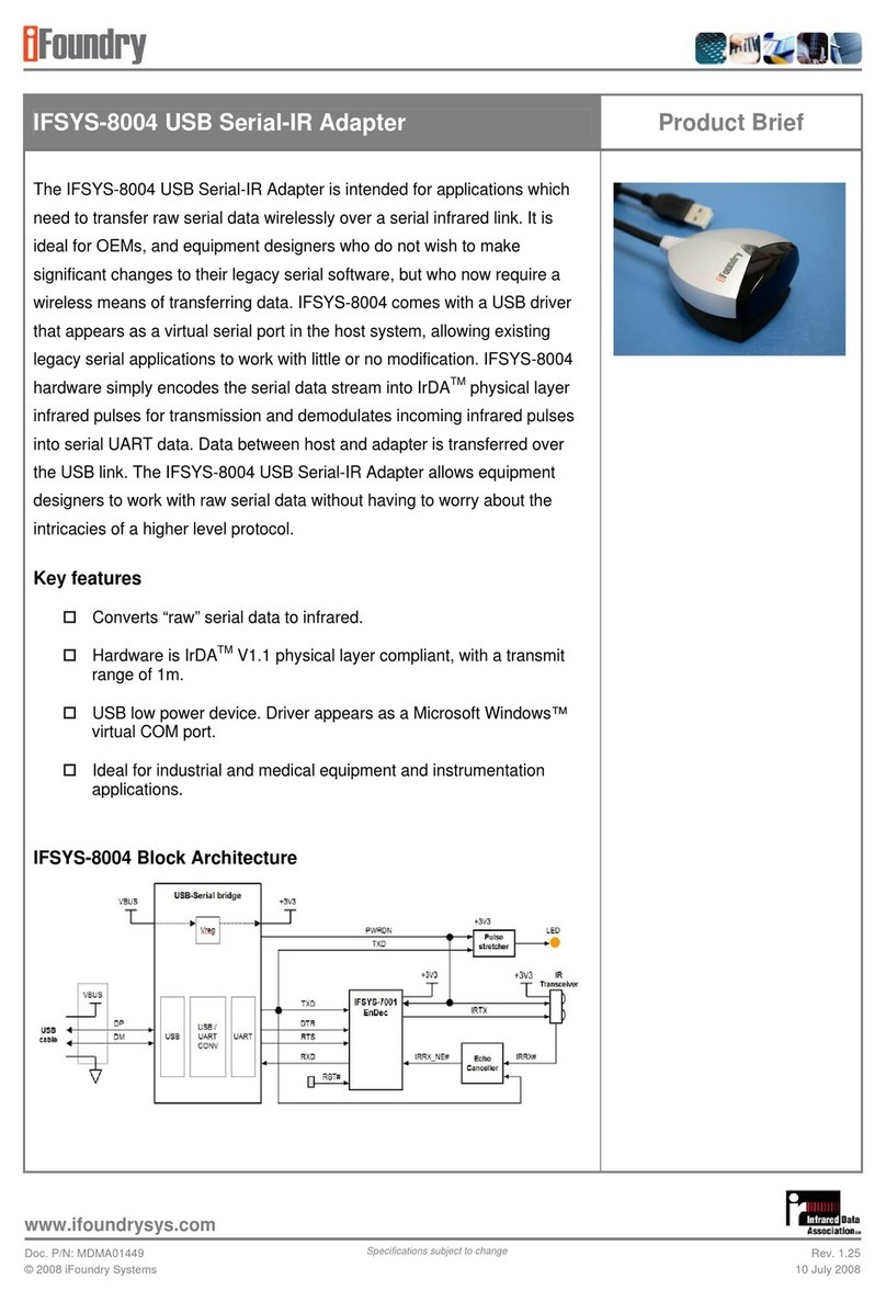 IFoundry Systems USB Serial-IR Adapter IFSYS-8004 Product brief