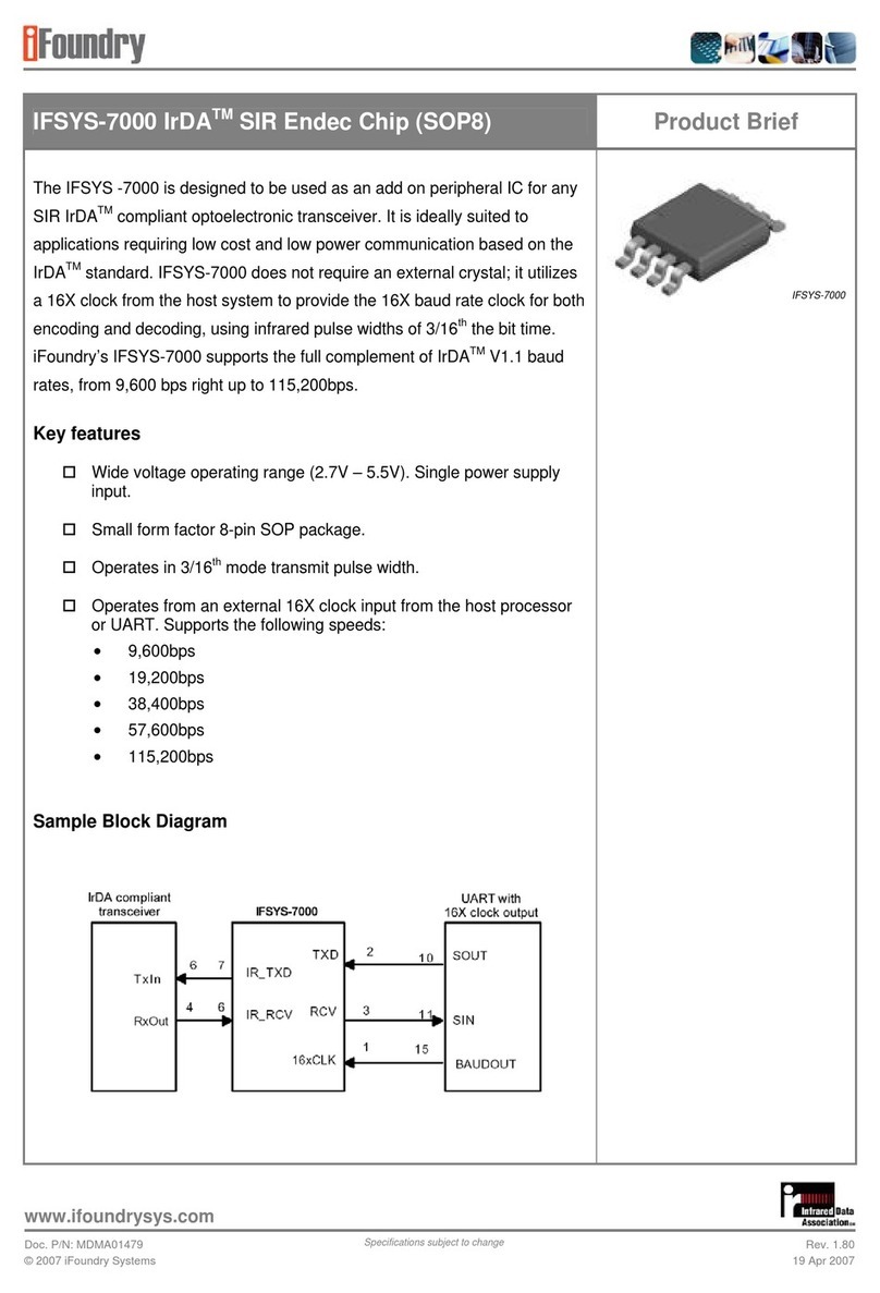 IFoundry Systems IrDA SIR Endec Chip (SOP8) IFSYS -7000 Product brief