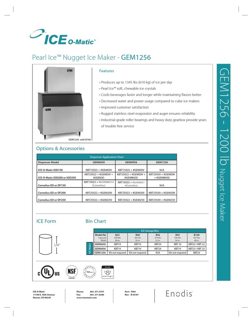 Ice-O-Matic Pearl Ice Nugget GEM 1256 User manual