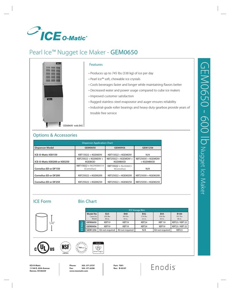 Ice-O-Matic Pearl Ice GEM 0650 User manual Ice-O-Matic Pearl Ice GEM 0650 User manual