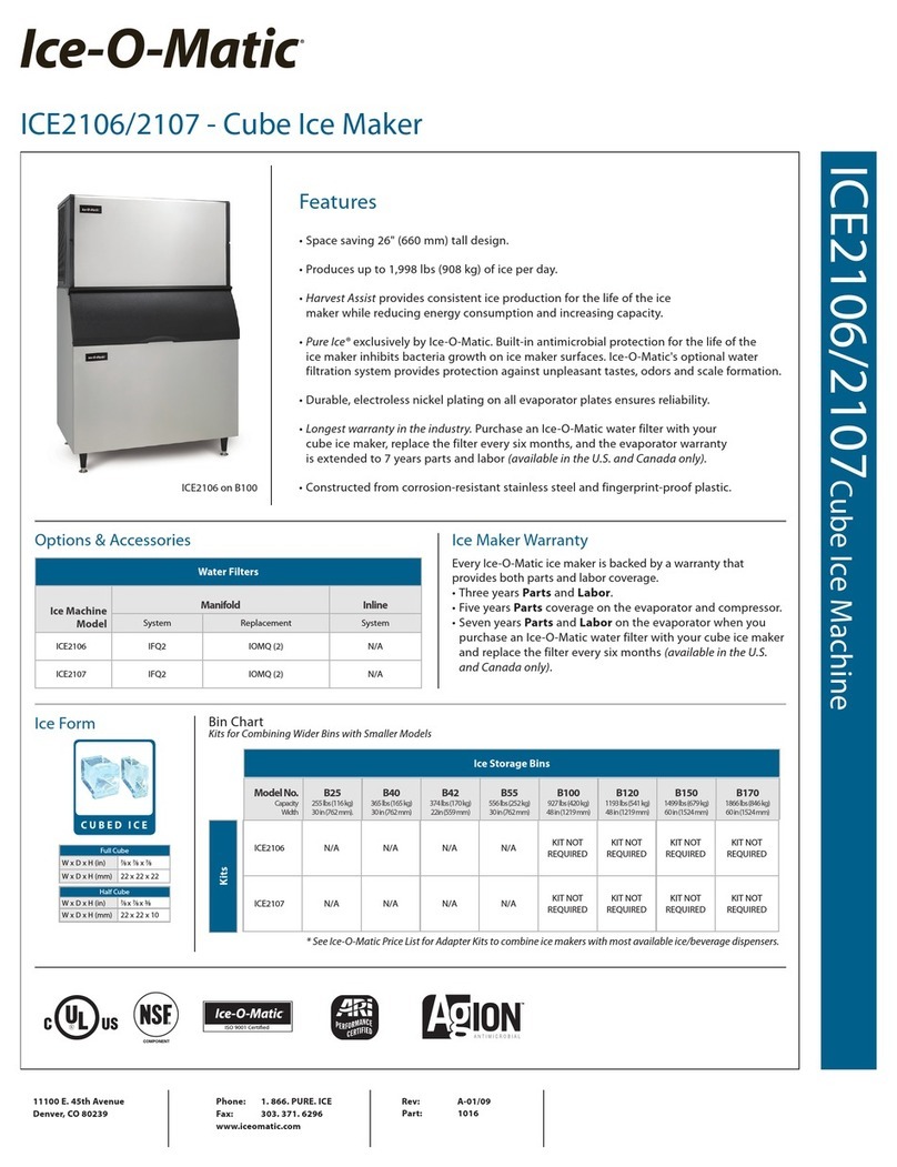 Ice-O-Matic ICE2106 Series User manual Ice-O-Matic ICE2106 Series User manual