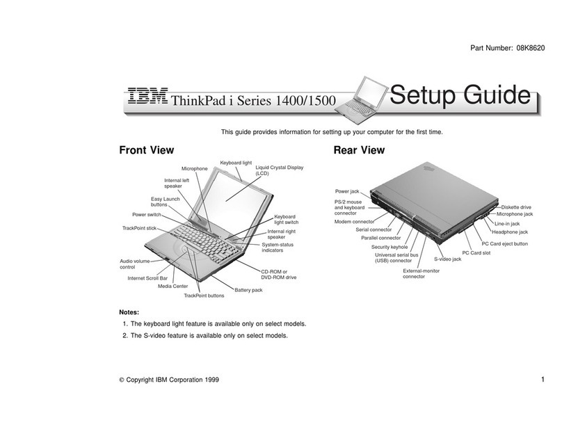 IBM ThinkPad i Series 1500 User manual
