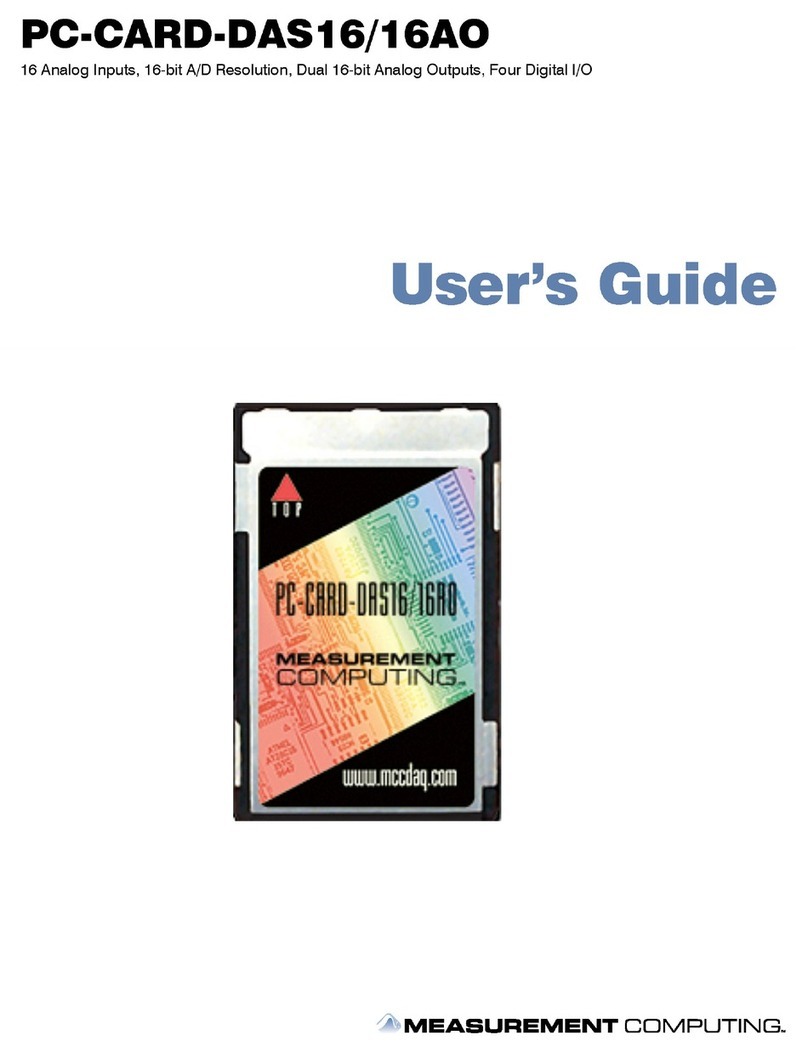 Measurement Computing PC-CARD DAS16AO User manual