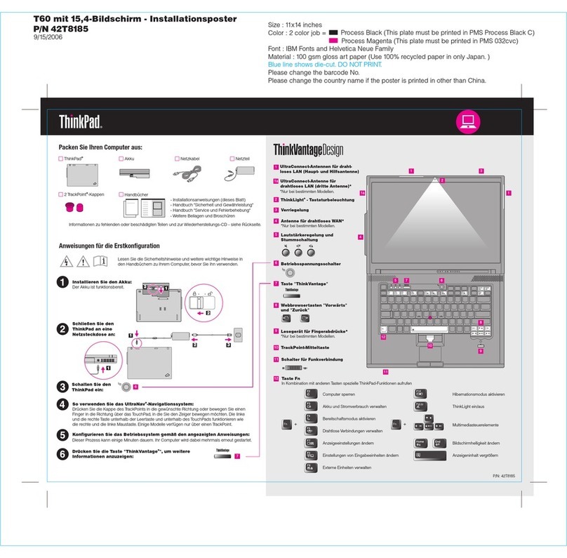 IBM ThinkPad T60 User manual