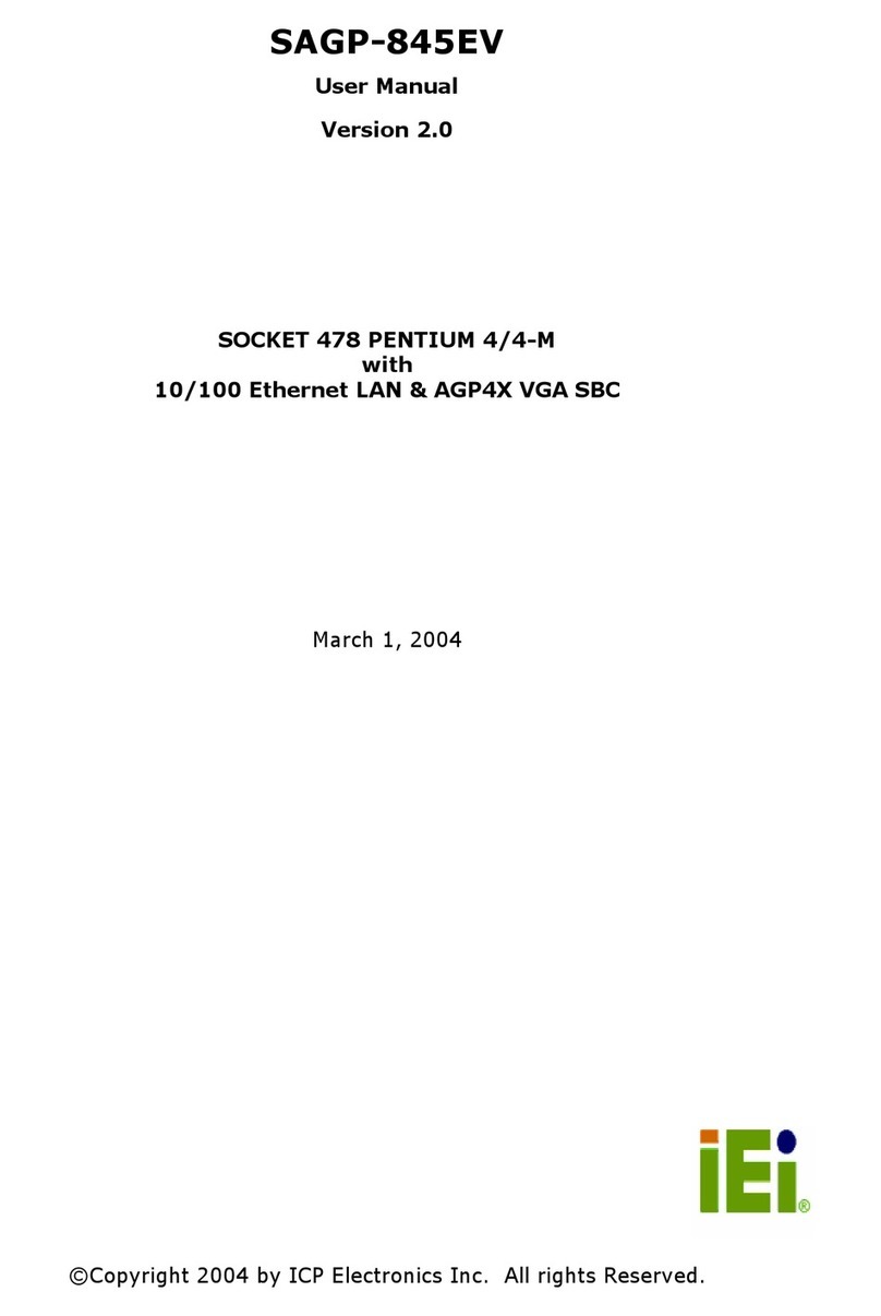 ICP Electronics PSB Form Factor Board SAGP-845EV user manual