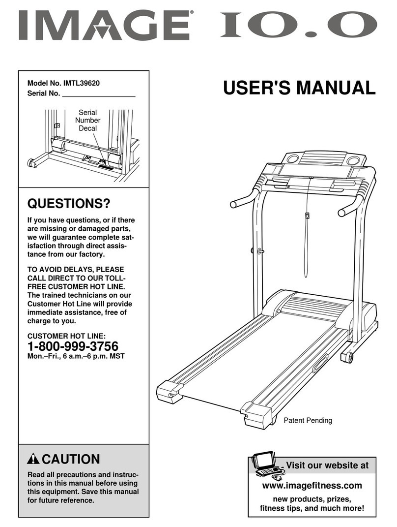 Image 10.0 treadmill IMTL39620 user manual