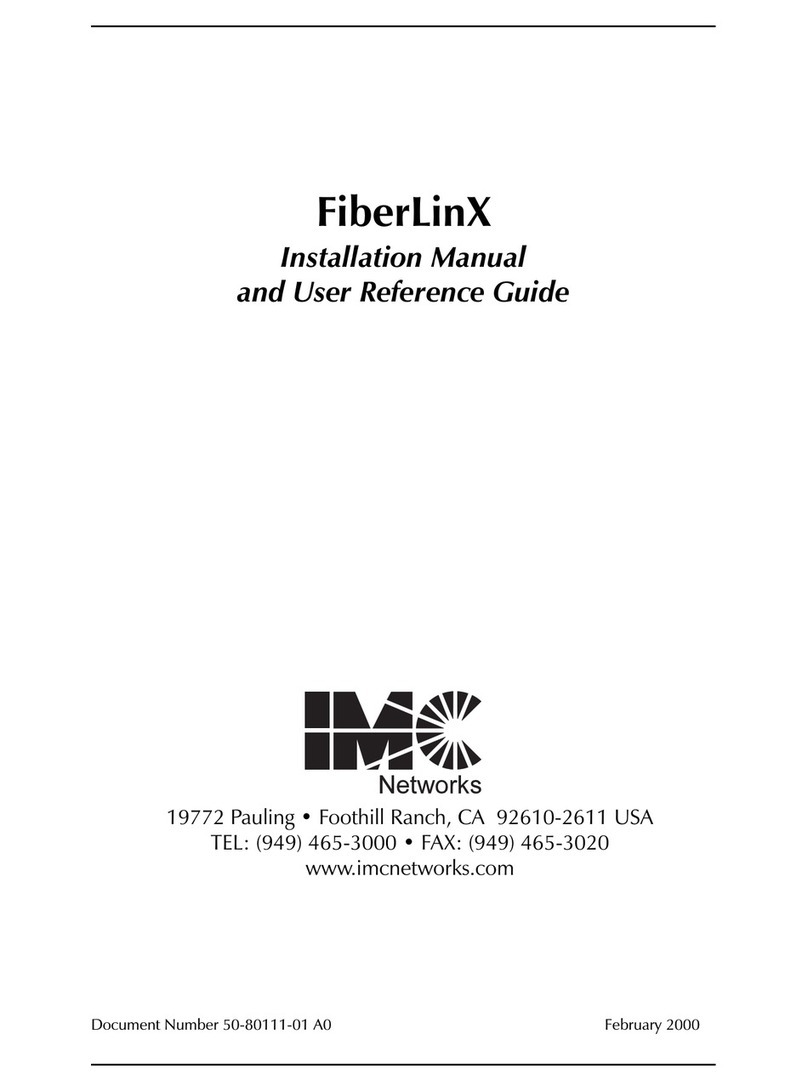 IMC Networks FiberLinX Installation and operating manual
