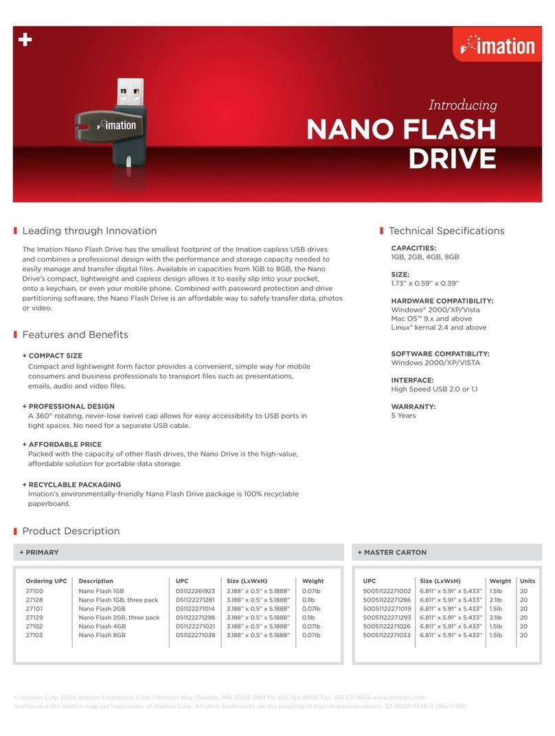 Imation Nano Flash Drive Specification sheet Imation Nano Flash Drive Specification sheet