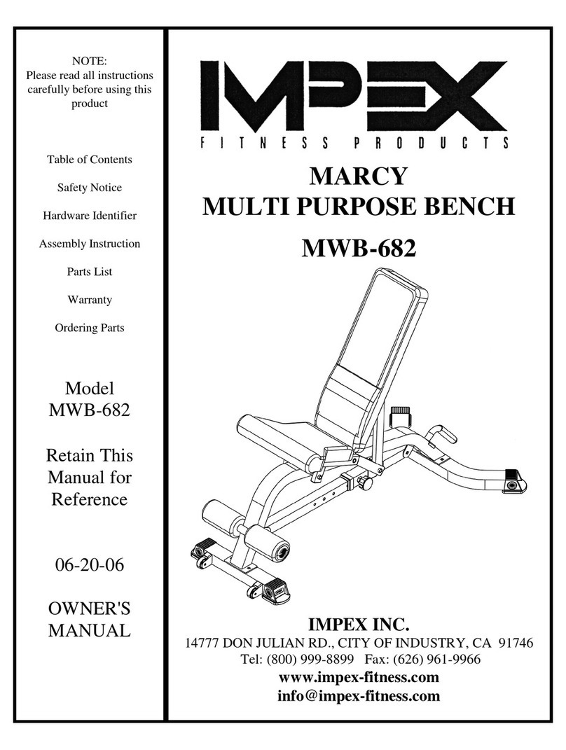 Impex MARCY MULTI PURPOSE BENCH MWB-682 User manual