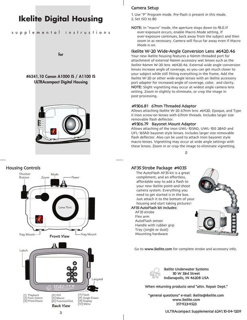 Ikelite ULTRAcompact Digital Housing A1000 IS Supplemental instructions