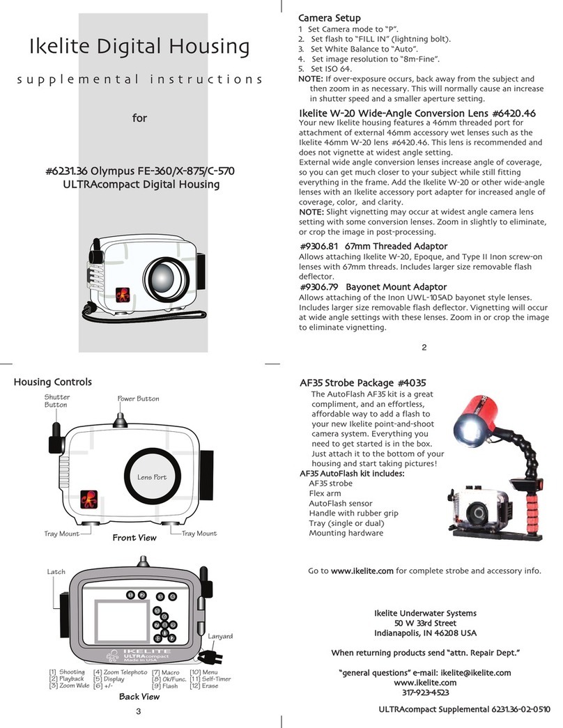 Ikelite Olympus C-25 Supplemental instructions