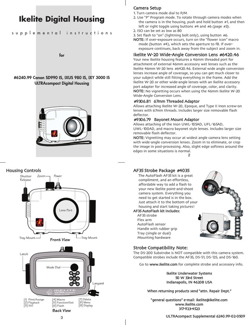 Ikelite IXUS 980 IS Supplemental instructions