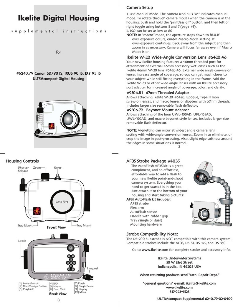 Ikelite IXUS 90 IS Owner's manual