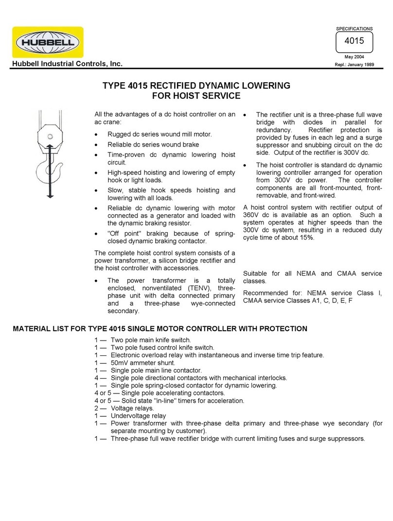 Hubbell Single Motor Controller 4015 User manual