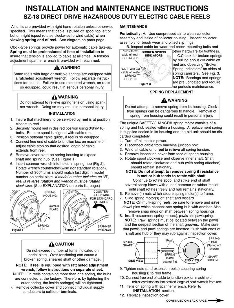 Hubbell Gleason Reel SZ-18 User manual Hubbell Gleason Reel SZ-18 User manual