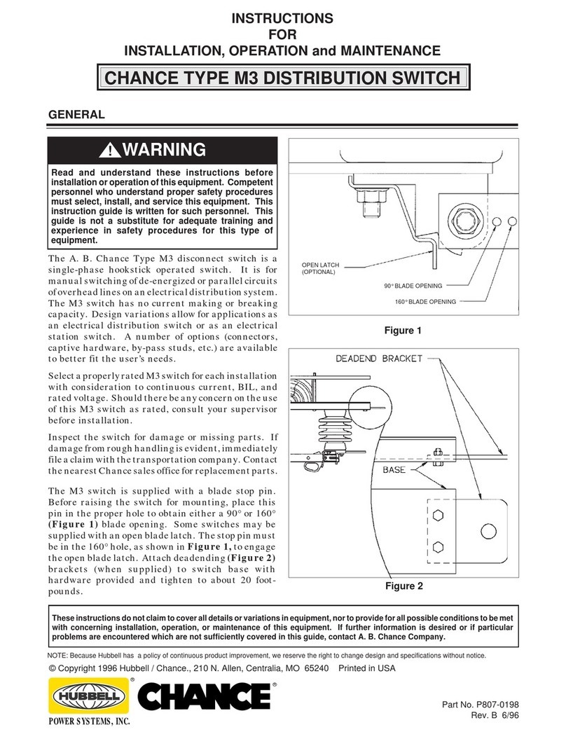 Hubbell CHANCE M3 Installation and operating instructions
