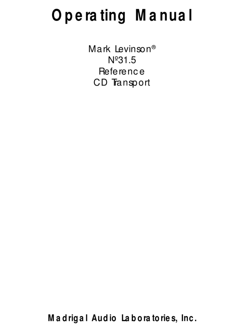 Madrigal Audio Mark Levinson N31.5 operating manual