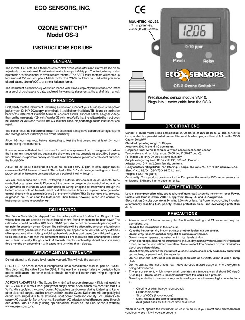 ECO Sensors OS-3 Instructions for use
