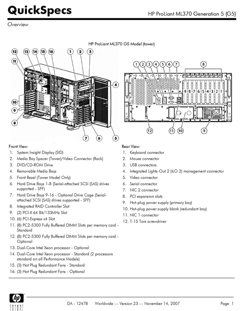HP ProLiant ML370 G5 Quickspecs