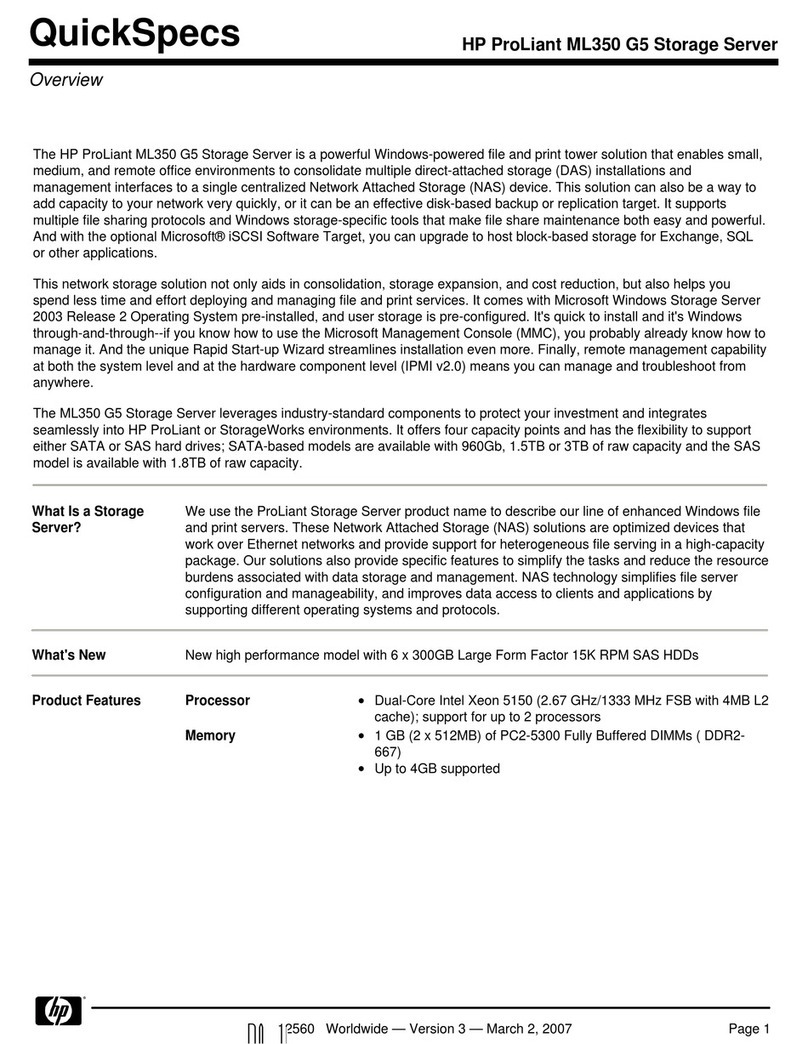 HP ProLiant ML350 G5 User instructions