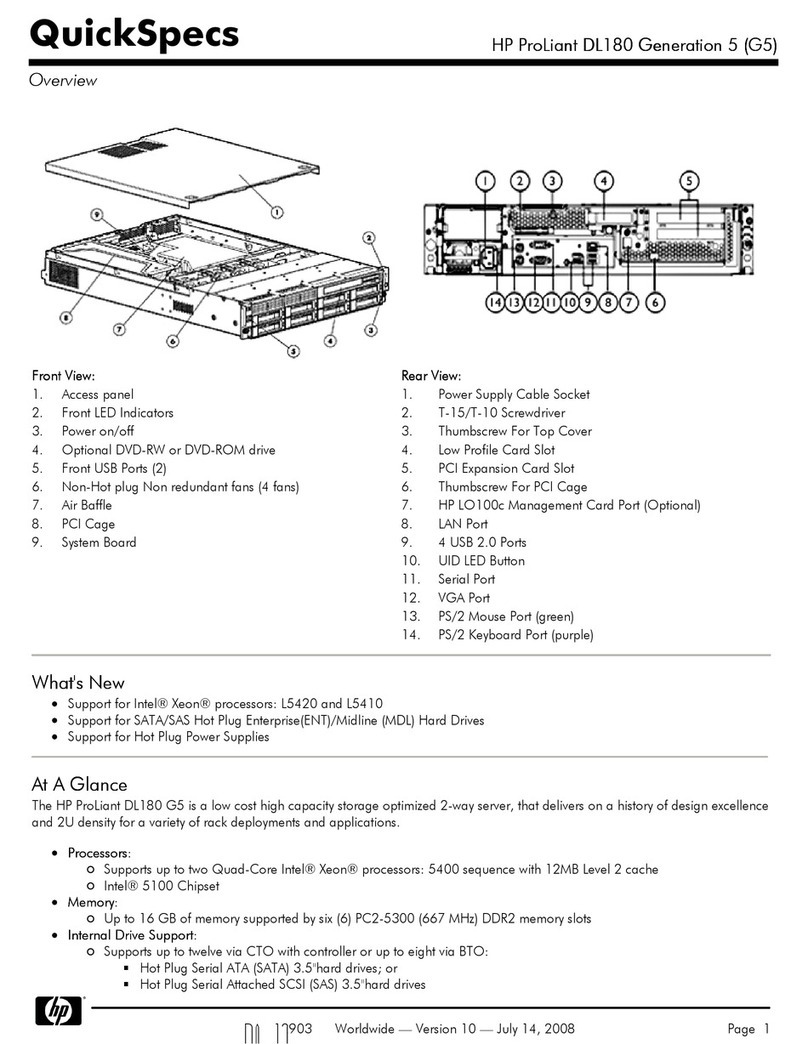 HP ProLiant DL180 G5 User instructions HP ProLiant DL180 G5 User instructions