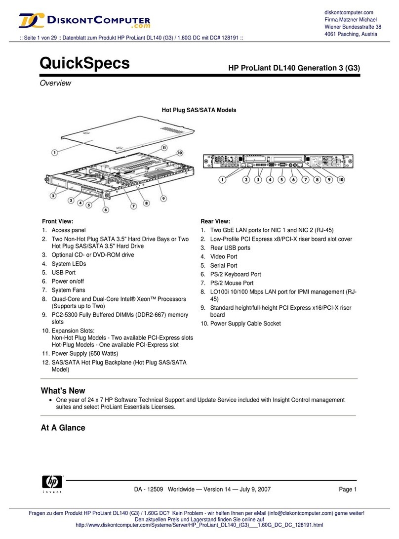 HP ProLiant DL140 User instructions