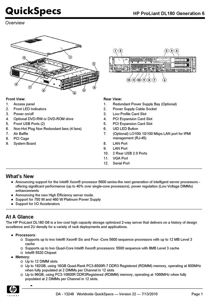 HP ProLiant DL180 G User instructions