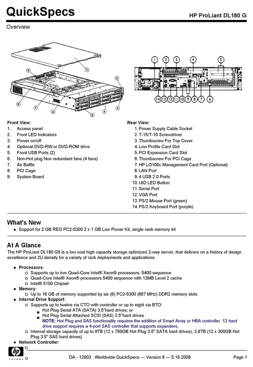 HP ProLiant DL180 G User instructions