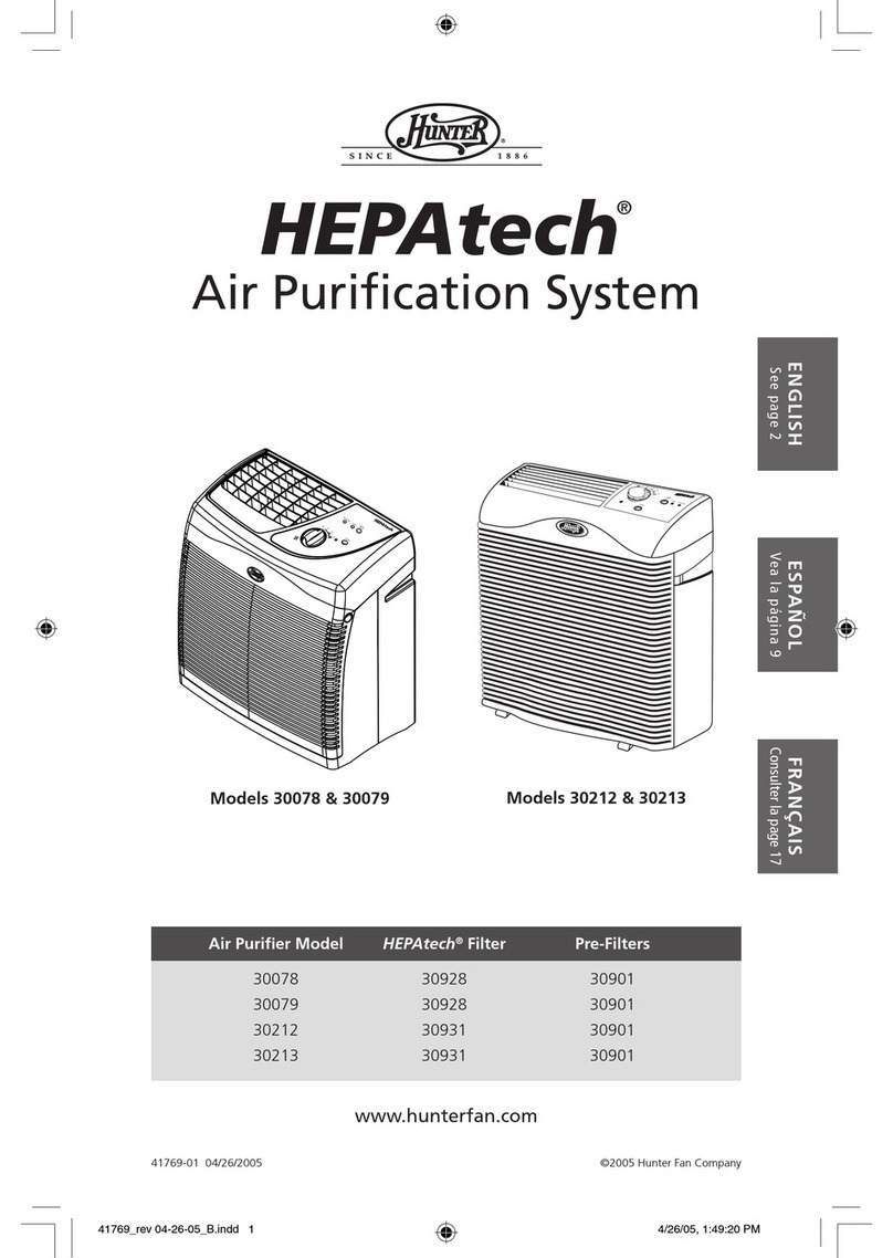 Hunter HEPAtech 30078 User manual