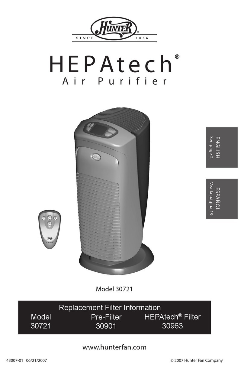 Hunter HEPAtech 30721 User manual Hunter HEPAtech 30721 User manual