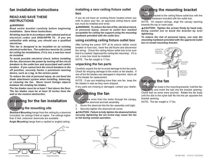 Hunter 41615-01 User manual