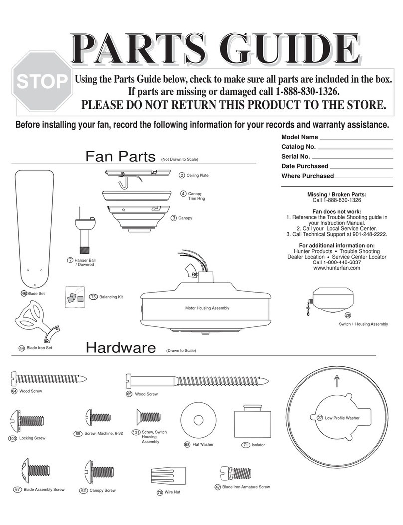 Hunter 28463 Parts guide