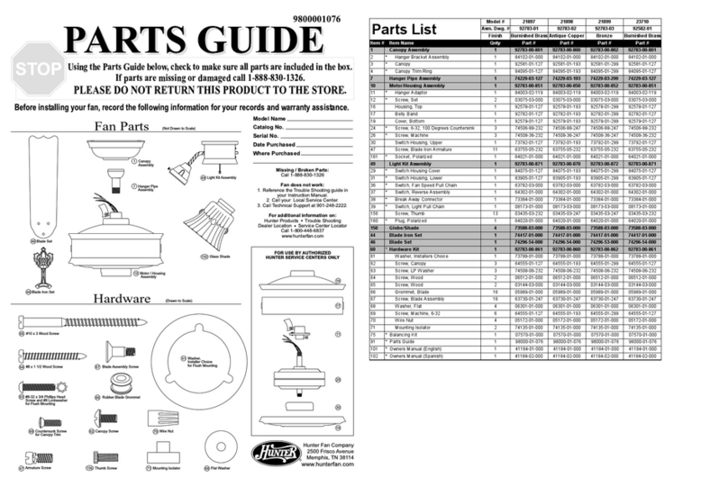 Hunter 23710 Manual
