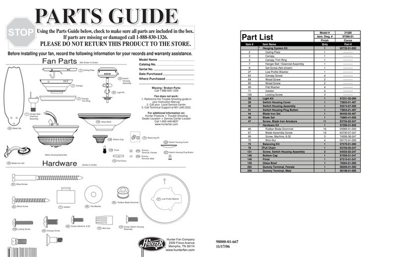 Hunter 21580 Manual