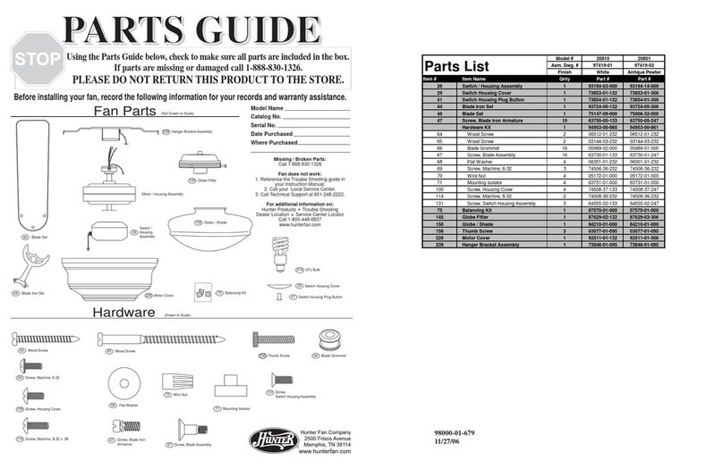 Hunter 20801 Manual