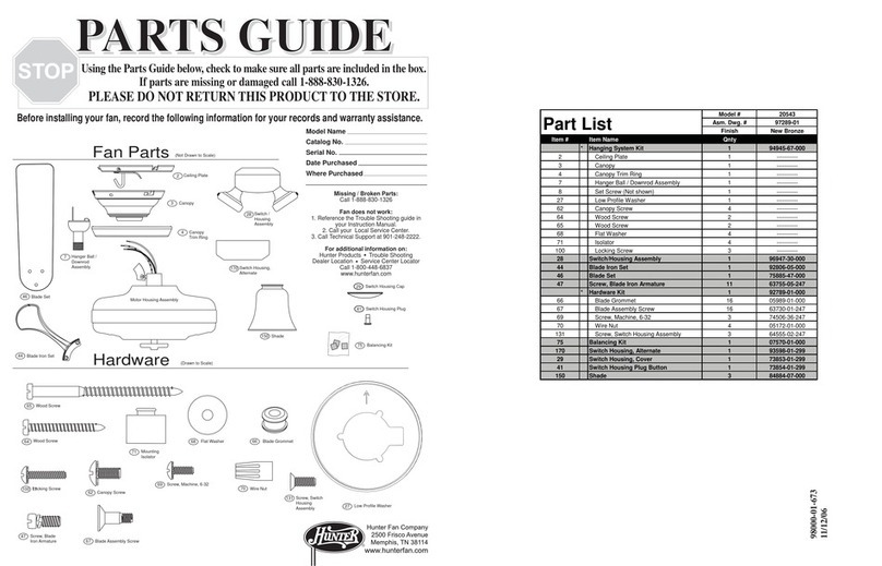 Hunter 20543 Manual