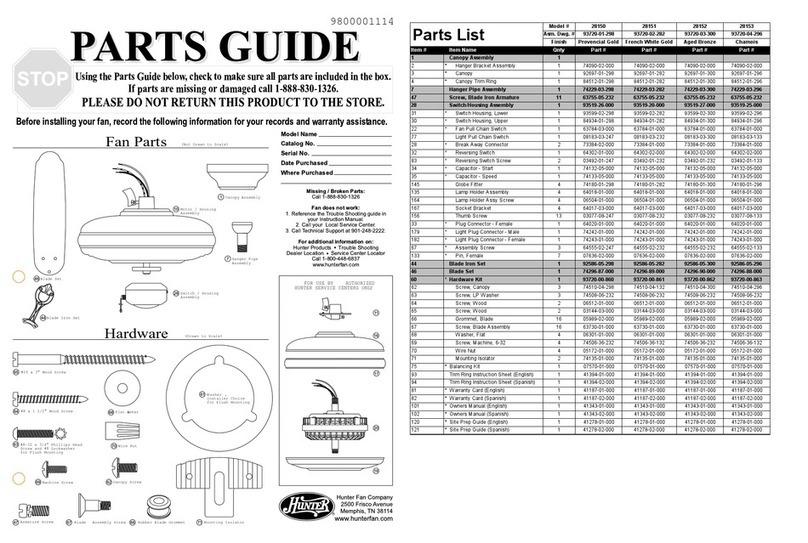 Hunter 28150 Manual