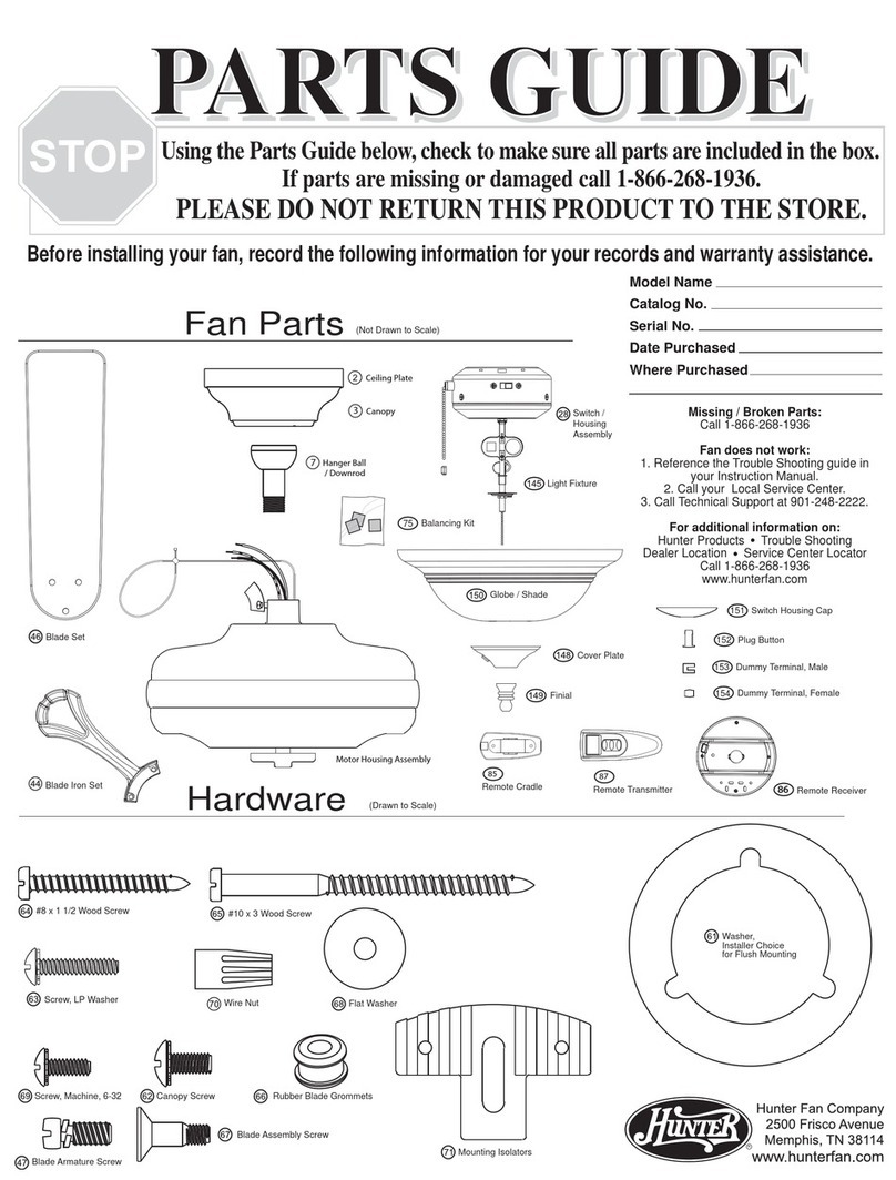 Hunter 27576 Parts guide